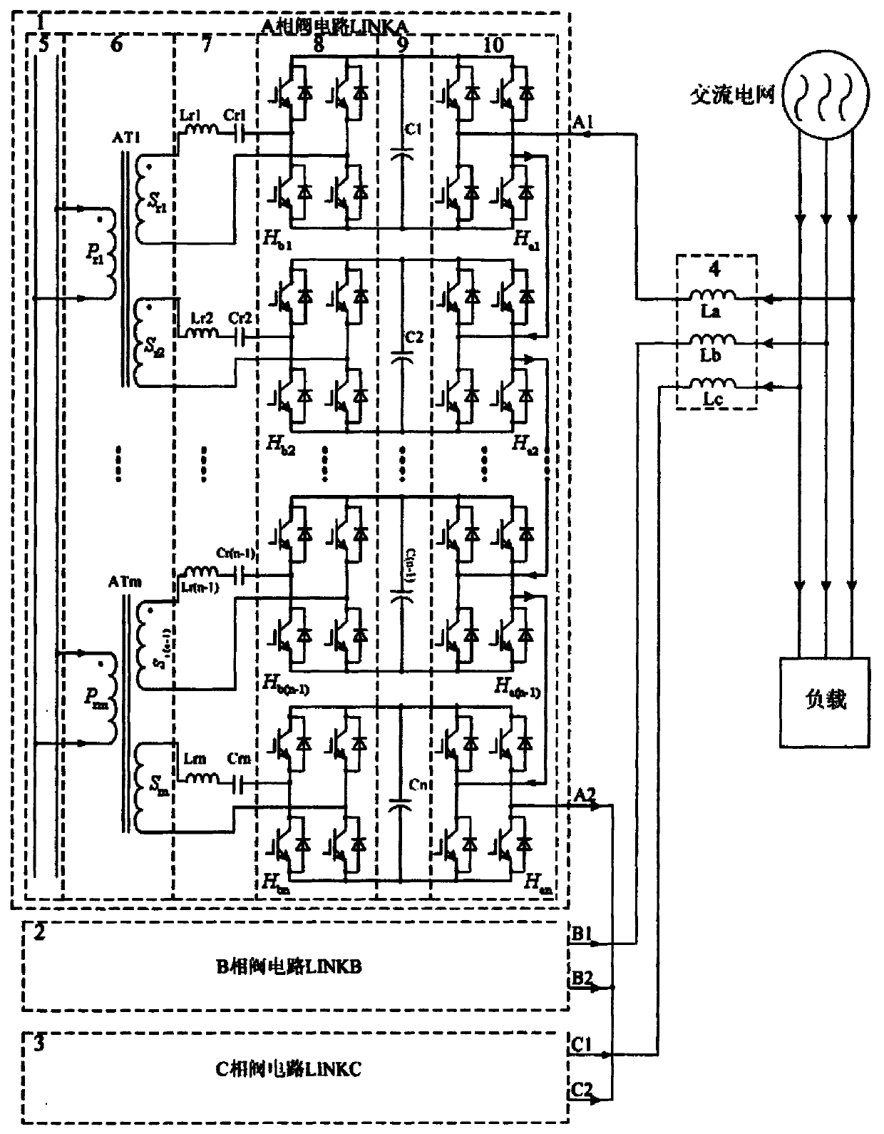 H-bridge cascade type active power filter