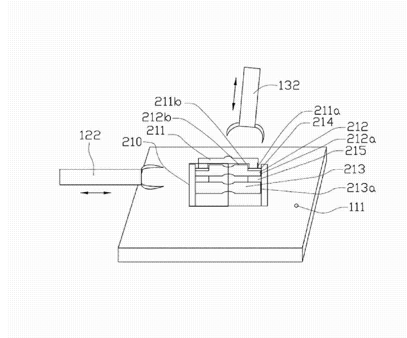 Assembling and testing device and method thereof