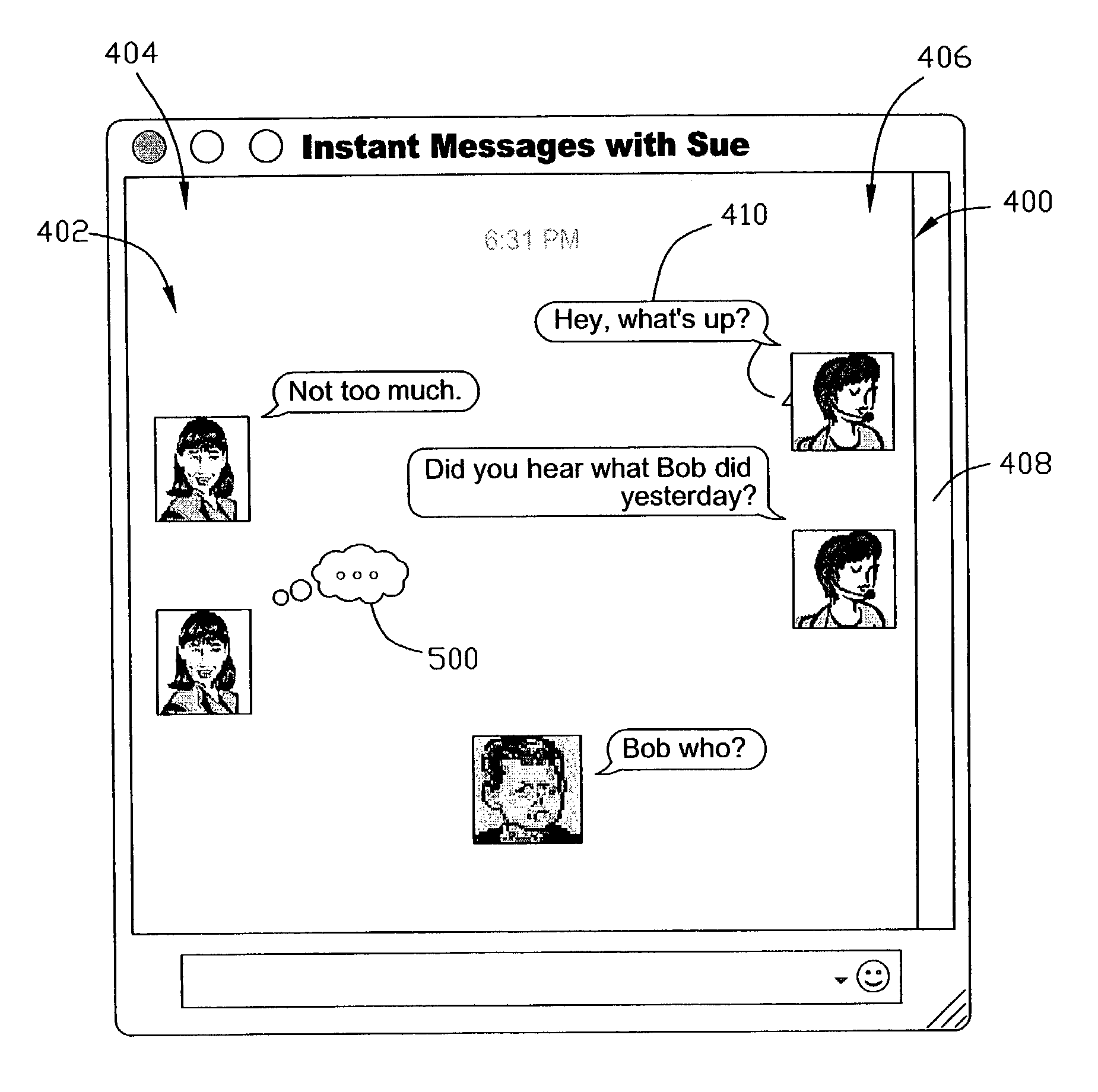 Method and apparatus for displaying information during an instant messaging session