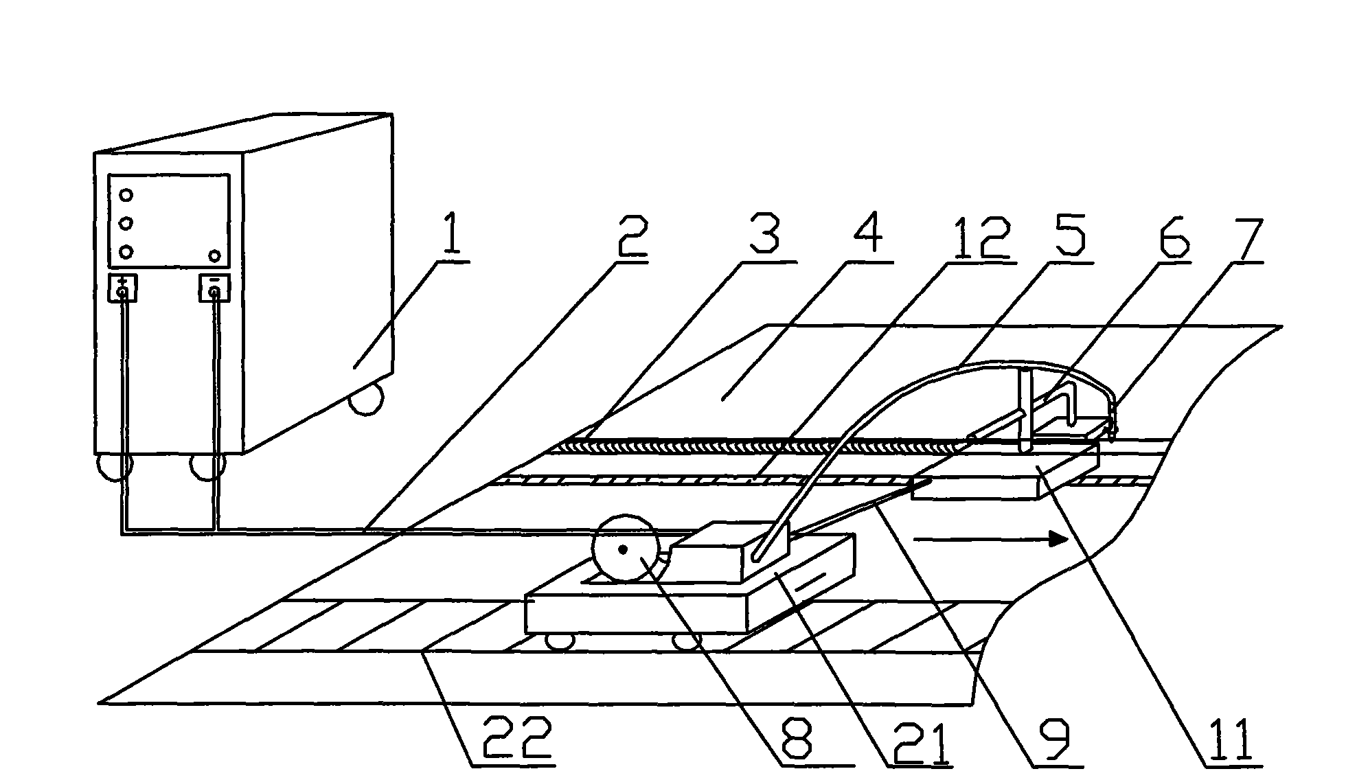 Double-type aluminum alloy walking arrangement for automatic MIG welding and welding method thereof