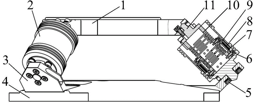 Micro-vibration convergence type vibration isolation device used for satellite flywheel