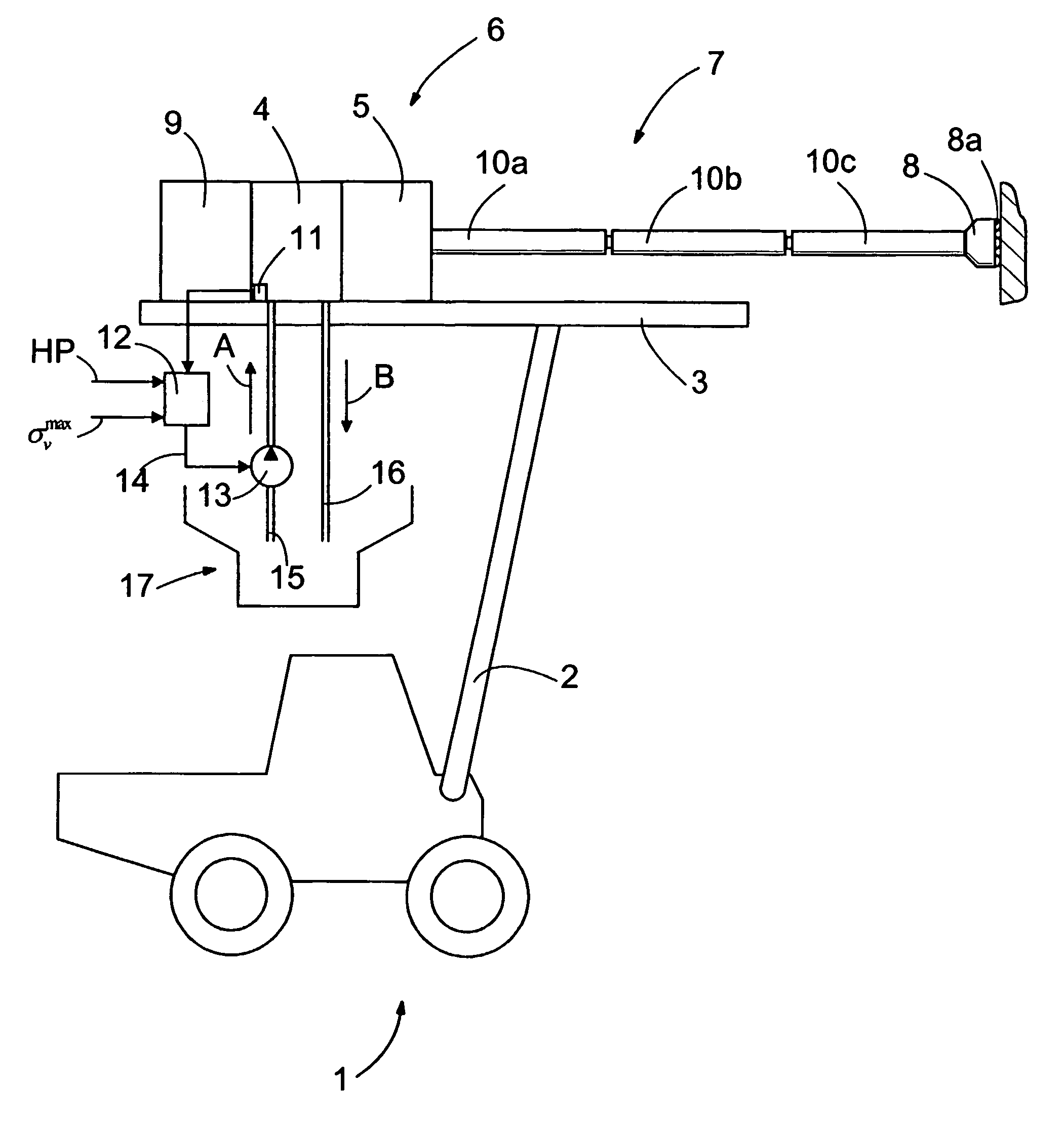 Method and arrangement of controlling of percussive drilling based on the stress level determined from the measured feed rate