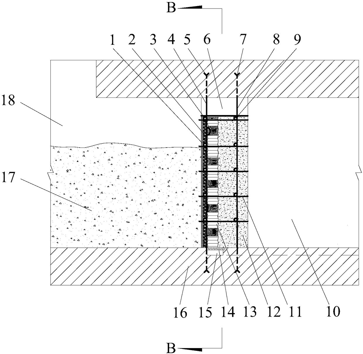 Mine underground tailing water in-situ processing method and retaining wall capable of being filled by osmotic response