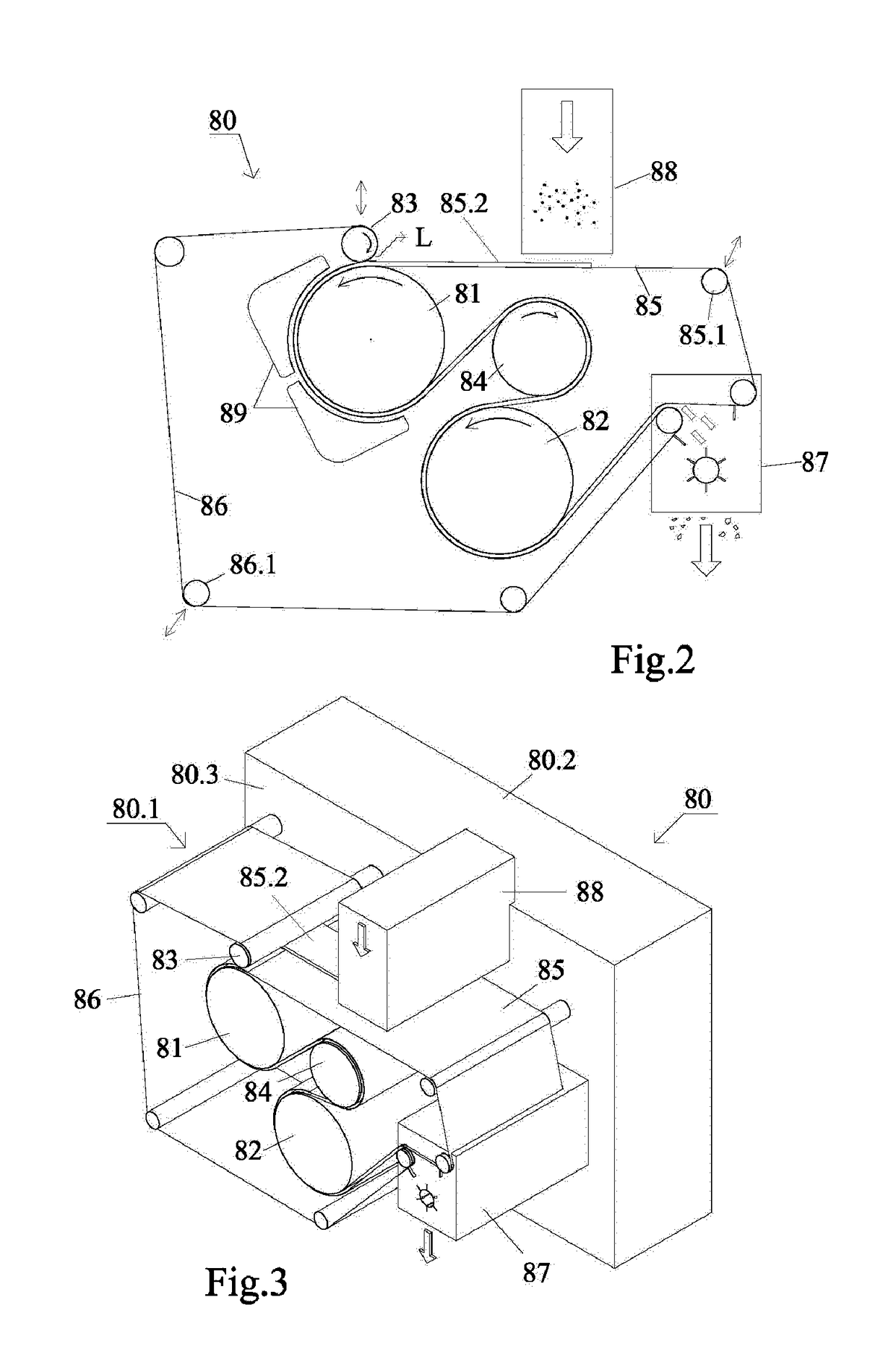 Method for producing powder from a granular, thermoplastic material and device for producing chips from a powdery, thermoplastic material