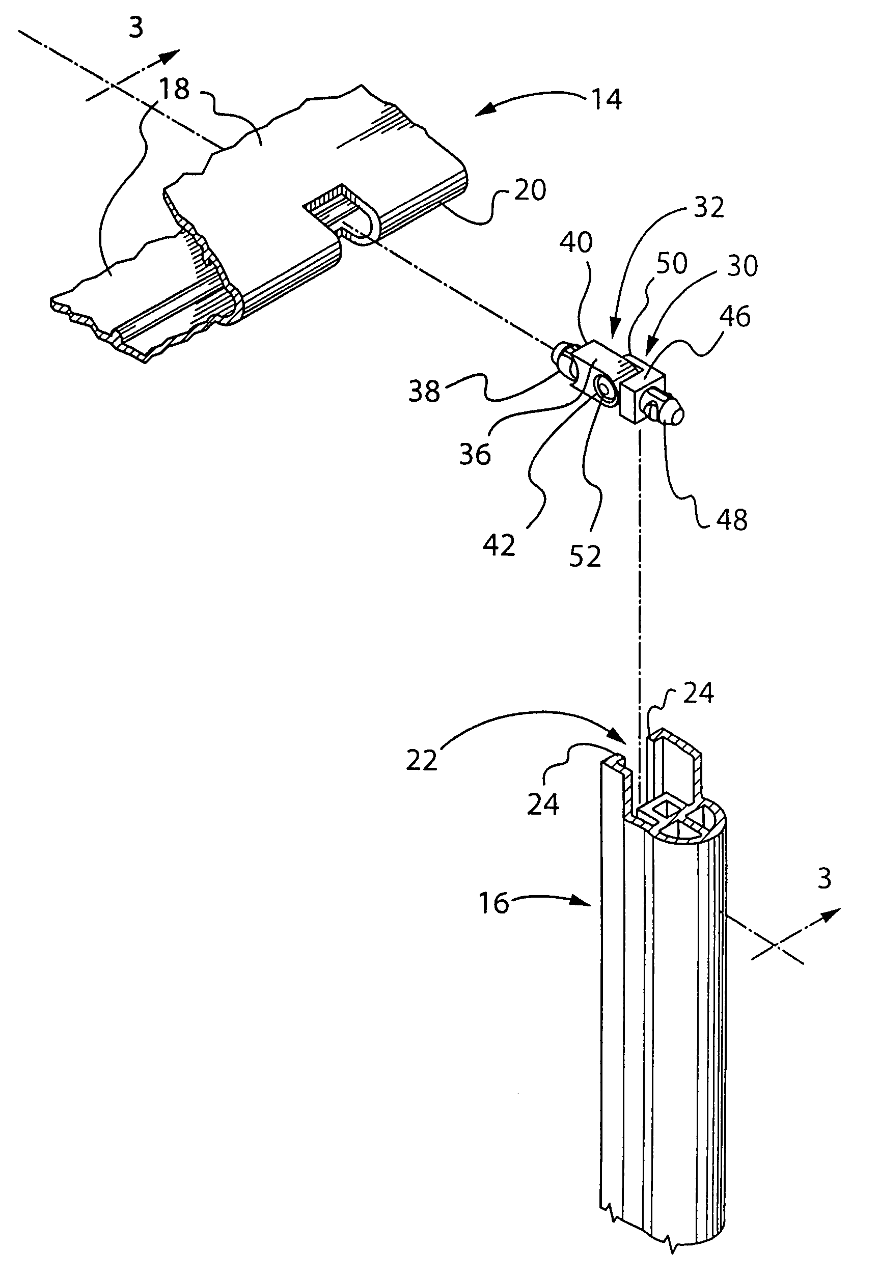 Plug in pull bar hinge