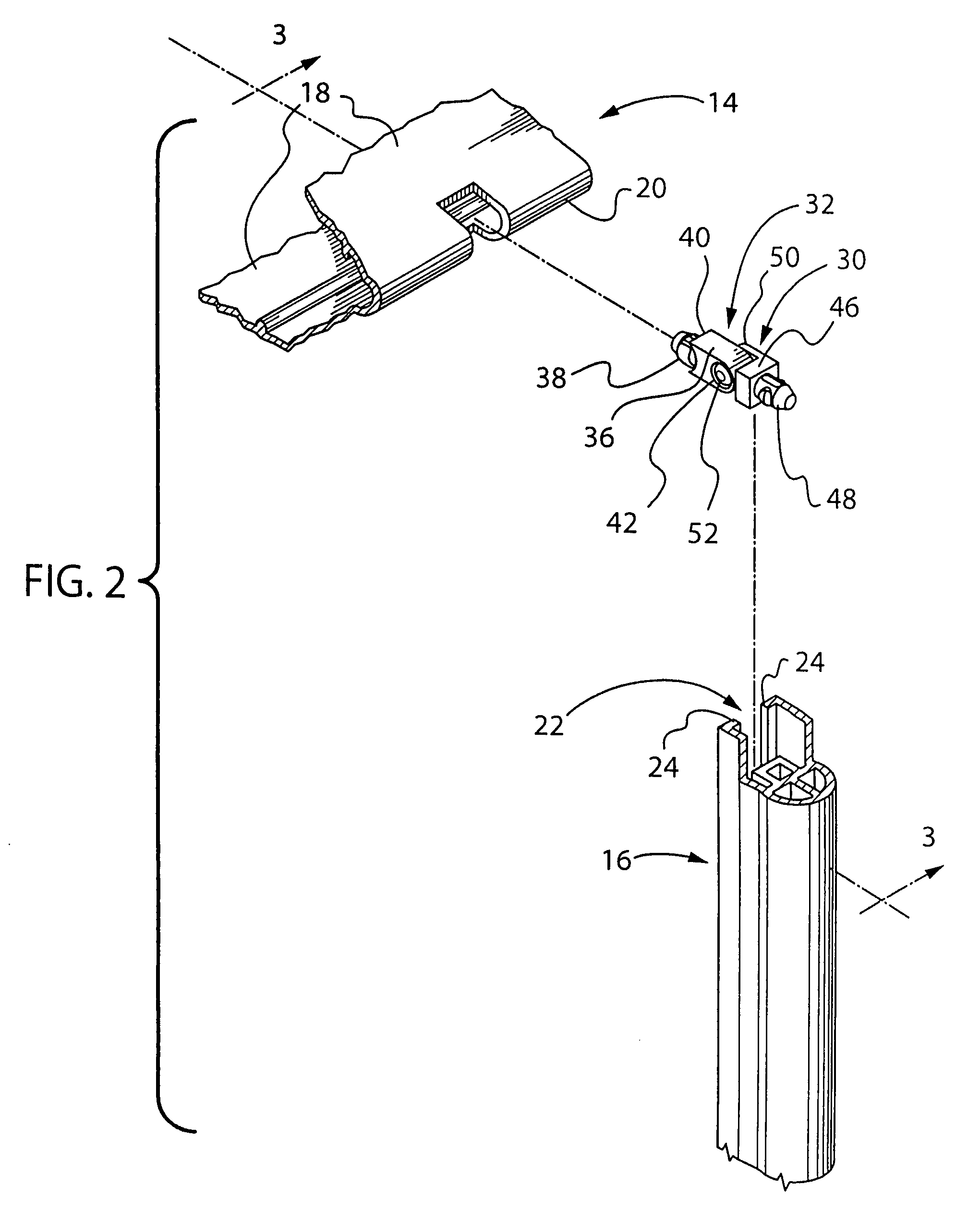 Plug in pull bar hinge