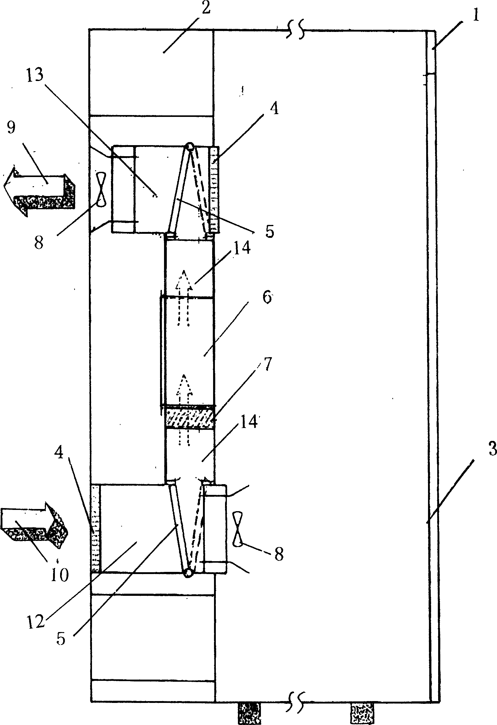 Electronic dehumidifying cabinet and dehumidifying method thereof