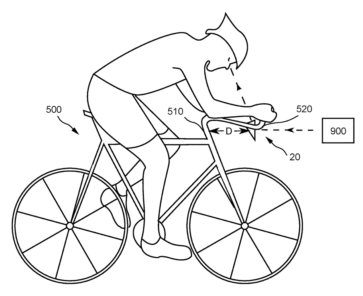 Forward viewing device for a bicycle