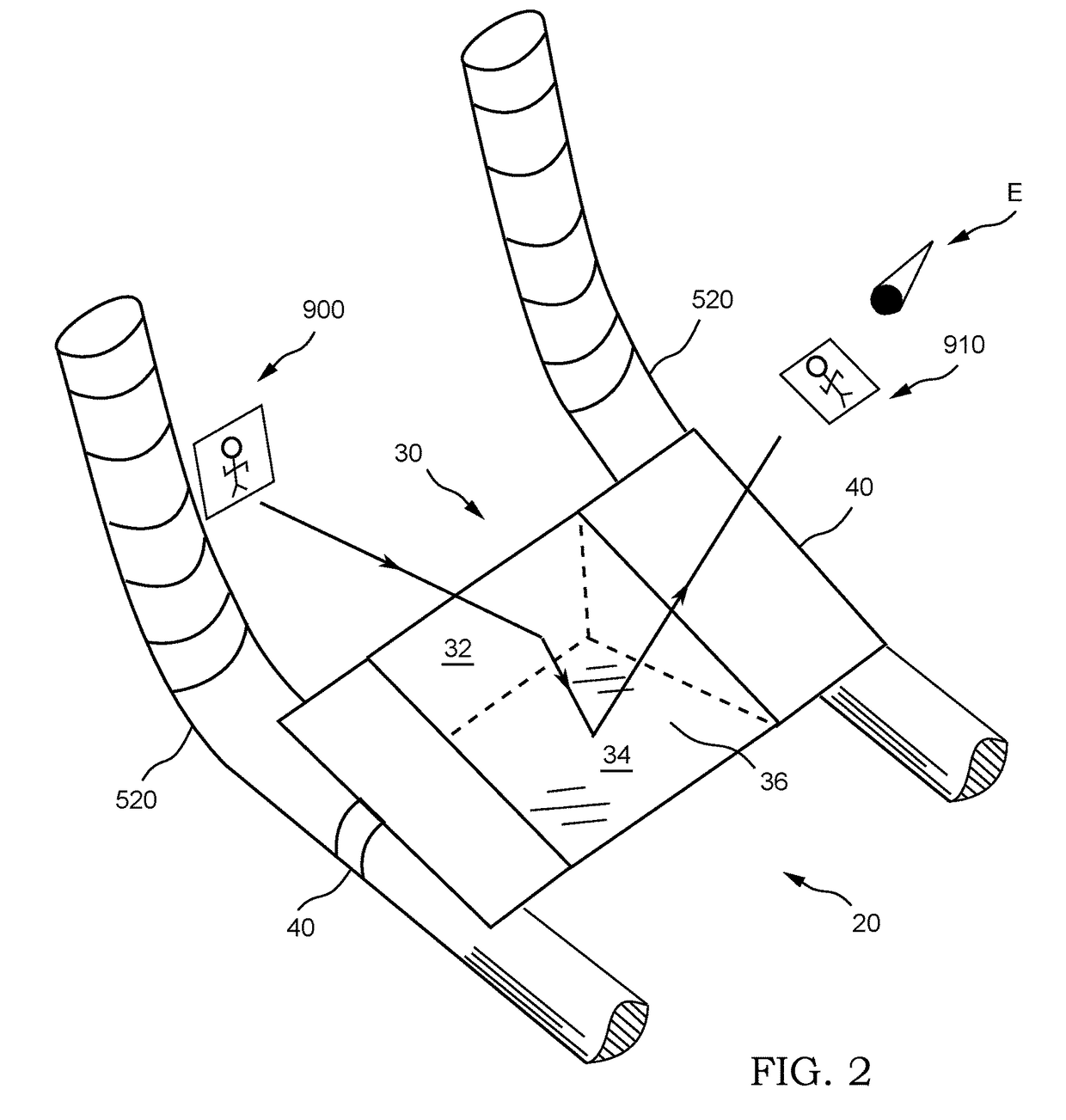 Forward viewing device for a bicycle