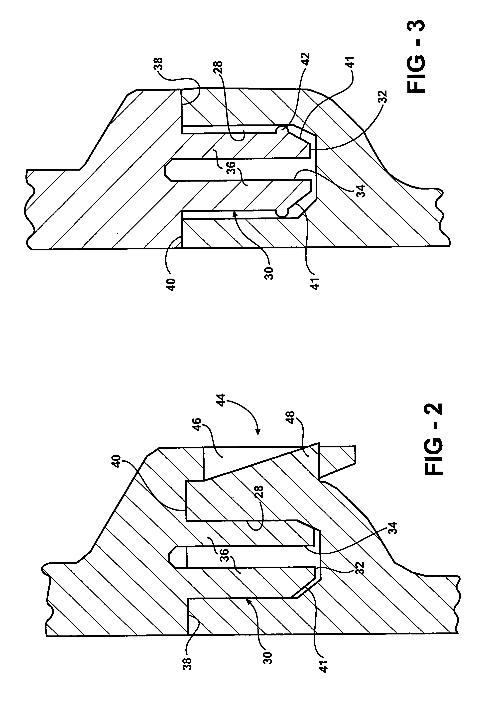 Integrally molded lateral compression seal