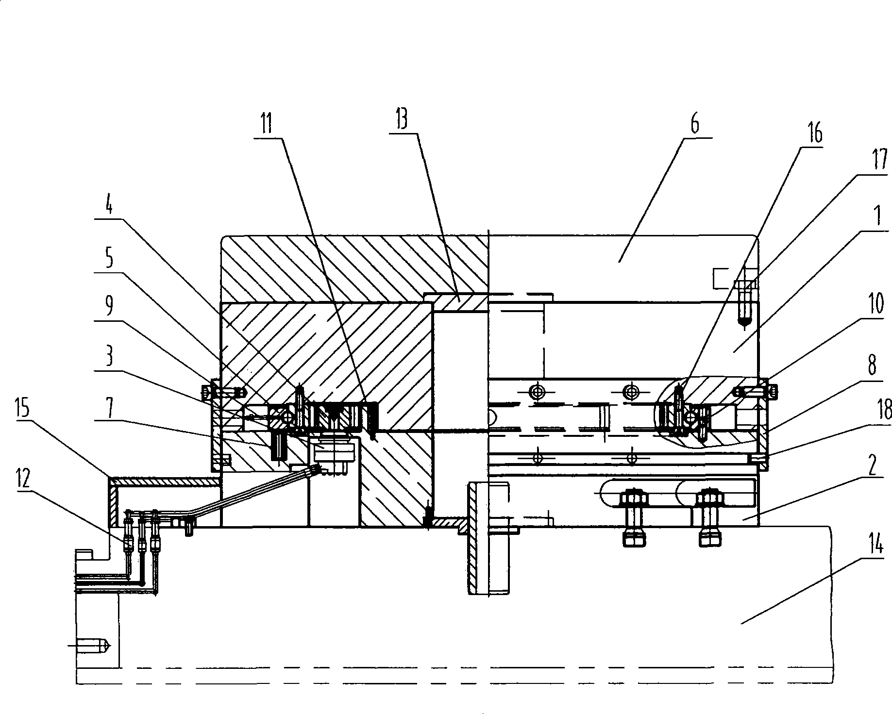 Rotary table of quick-forging hydraulic press