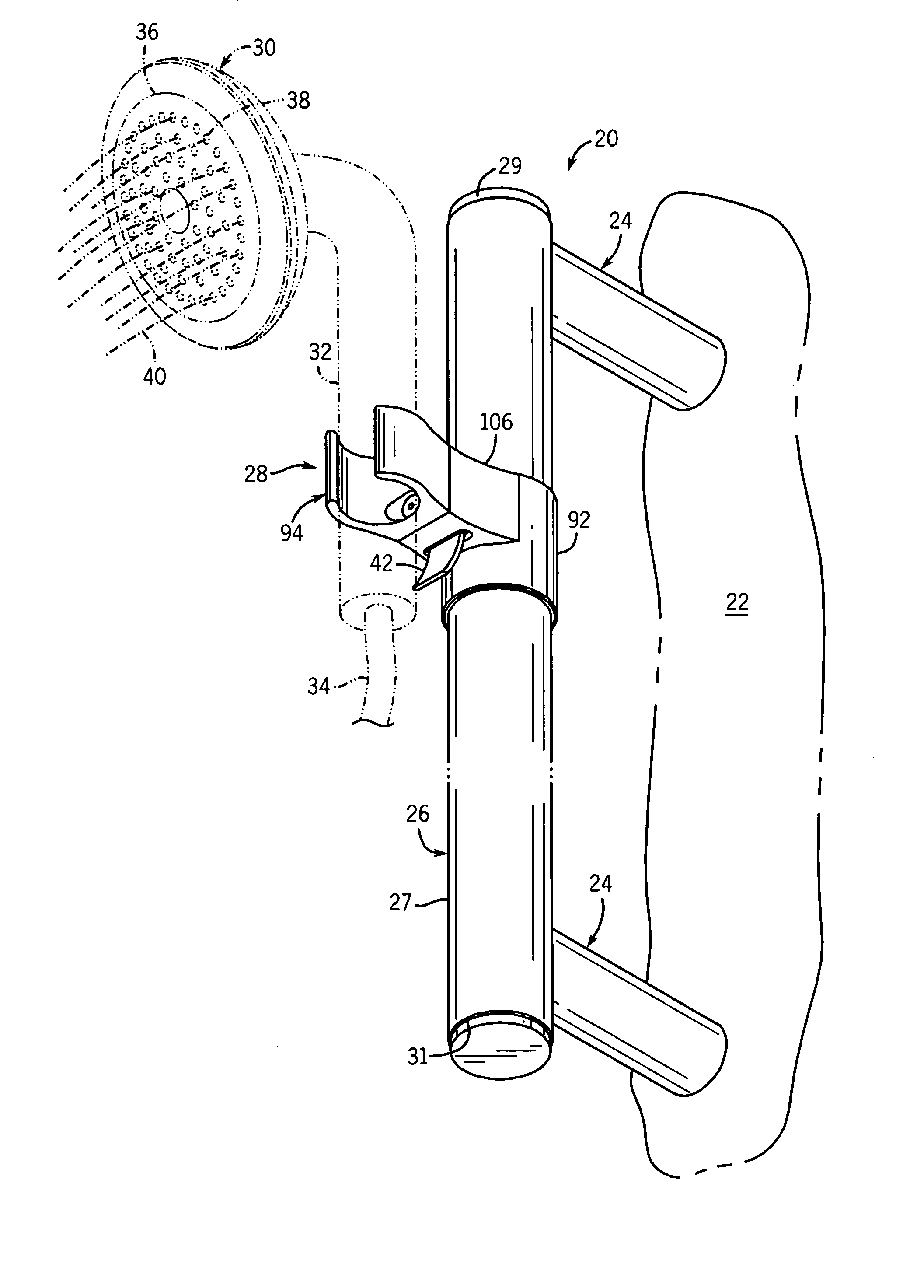 Handshower slide bar