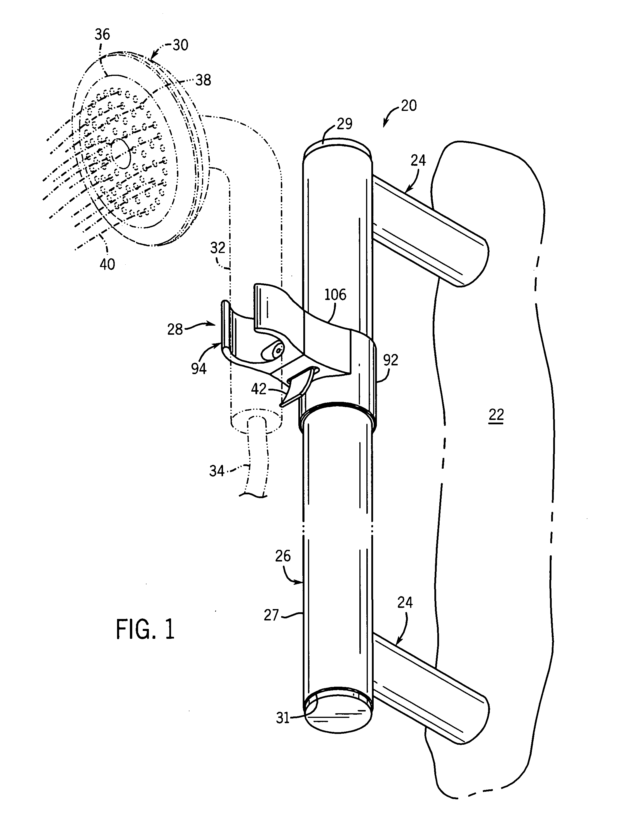 Handshower slide bar