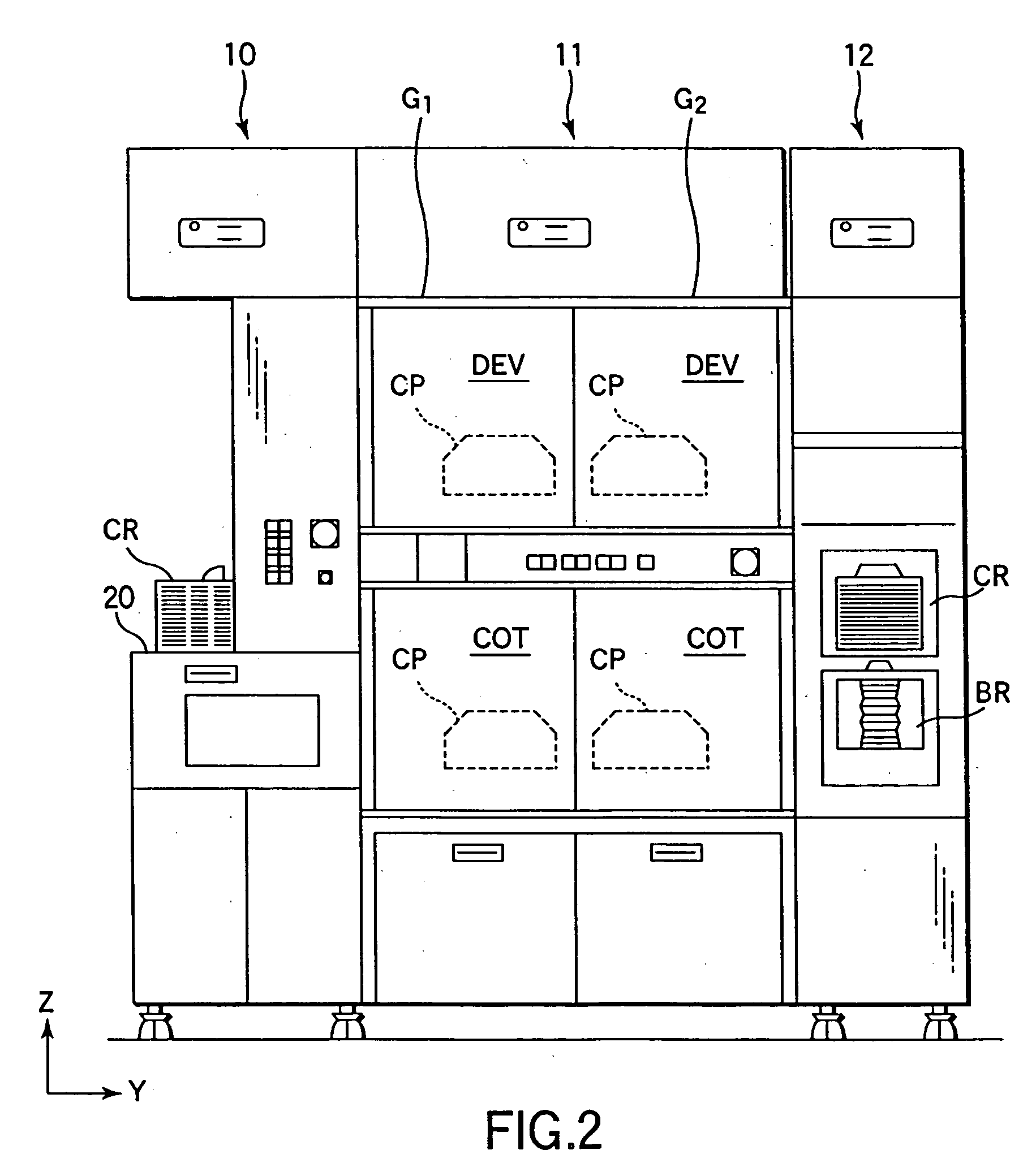 Coating device and coating film forming method