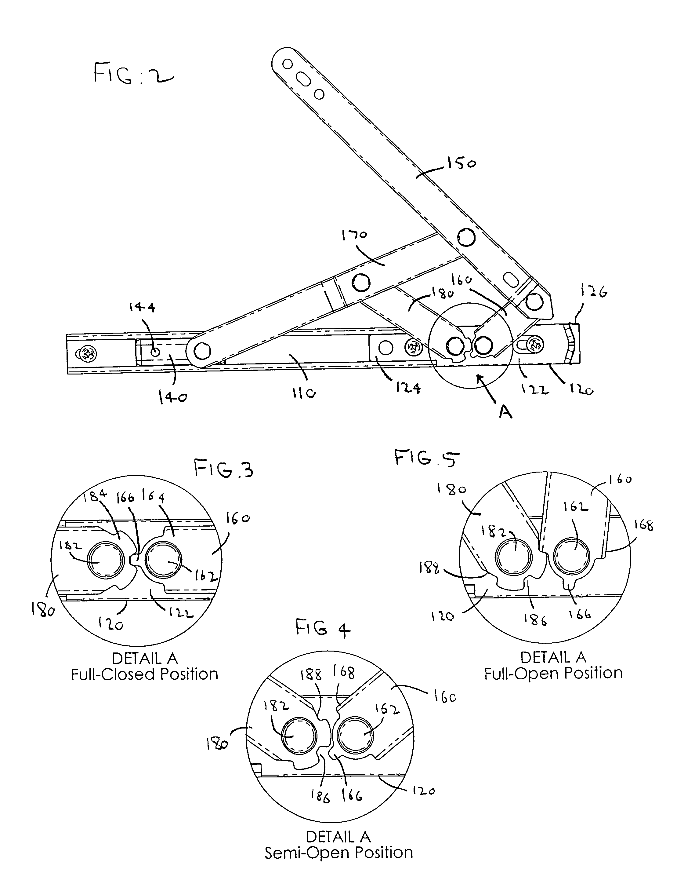 Egress 4-bar hinge assembly