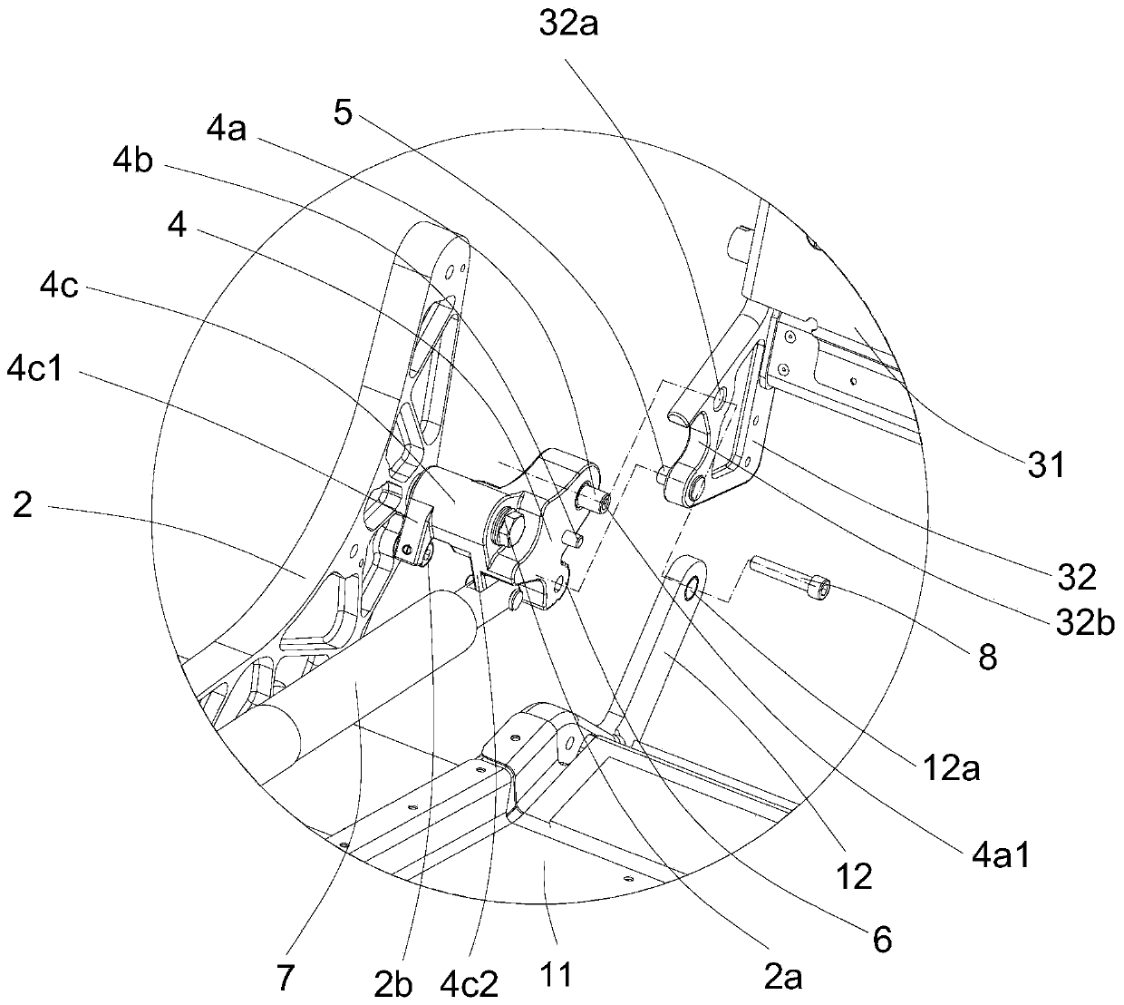 Different-axis rotary shearing energy-absorbing aero seat