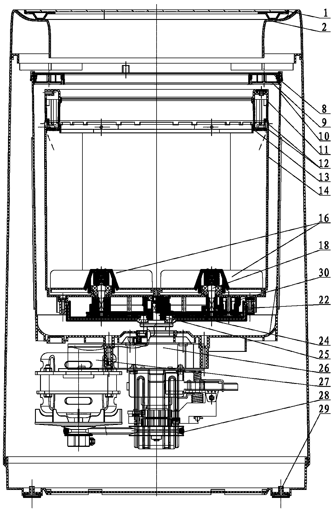 Multi-barrel pulsator washing machine