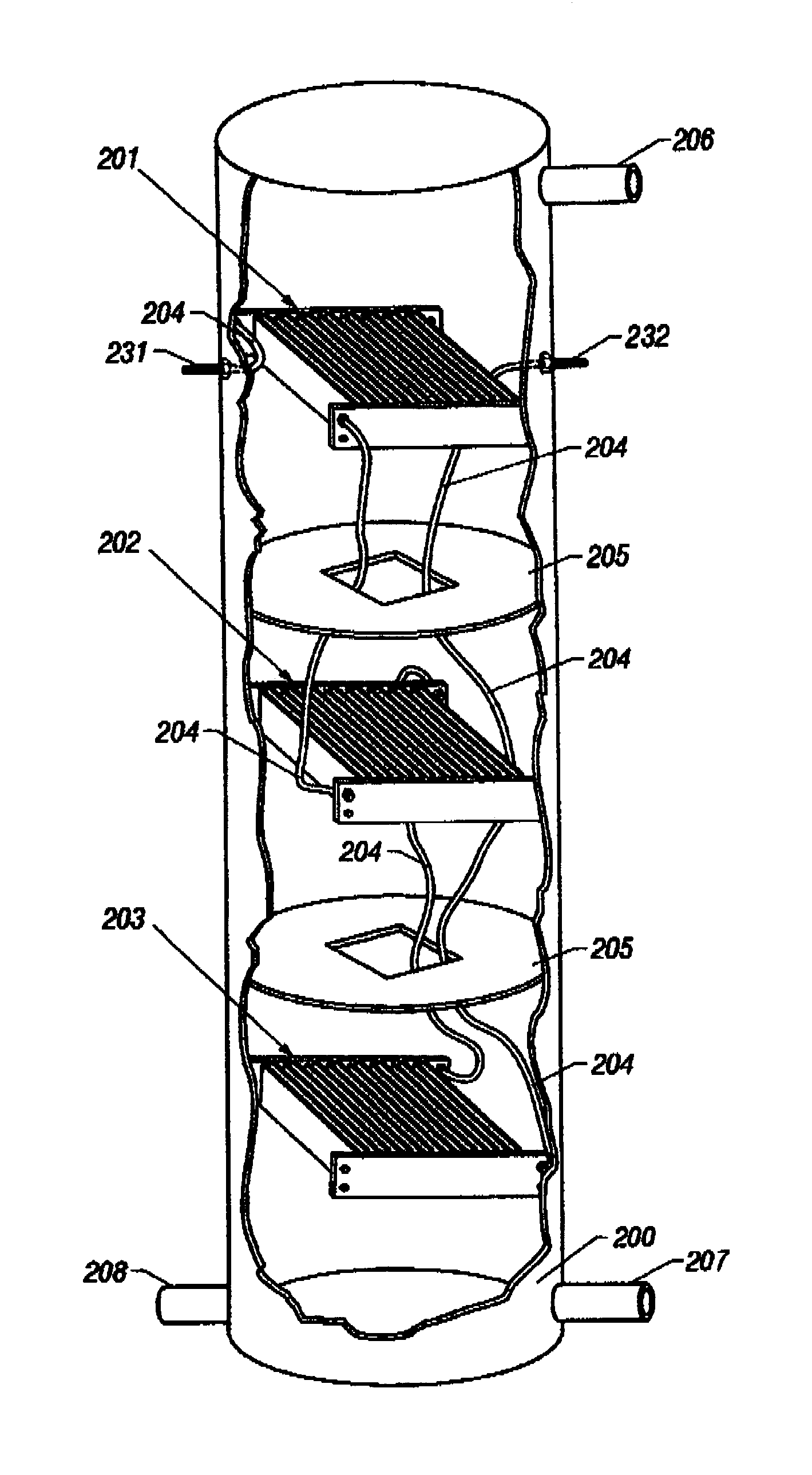 Method and apparatus for removing contaminants from conduits and fluid columns