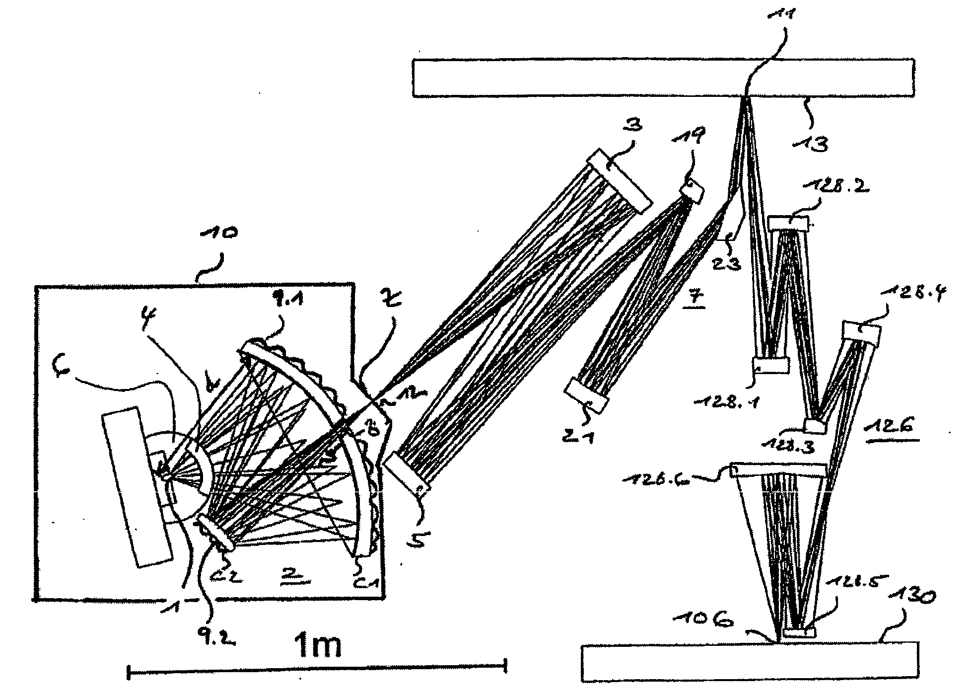 Oblique mirror-type normal-incidence collector system for light sources, particularly euv plasma discharge sources