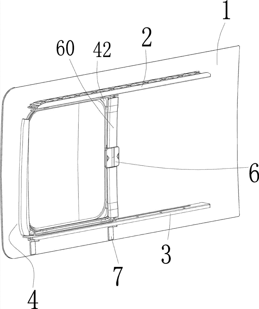 Built-in rail-changing sliding window