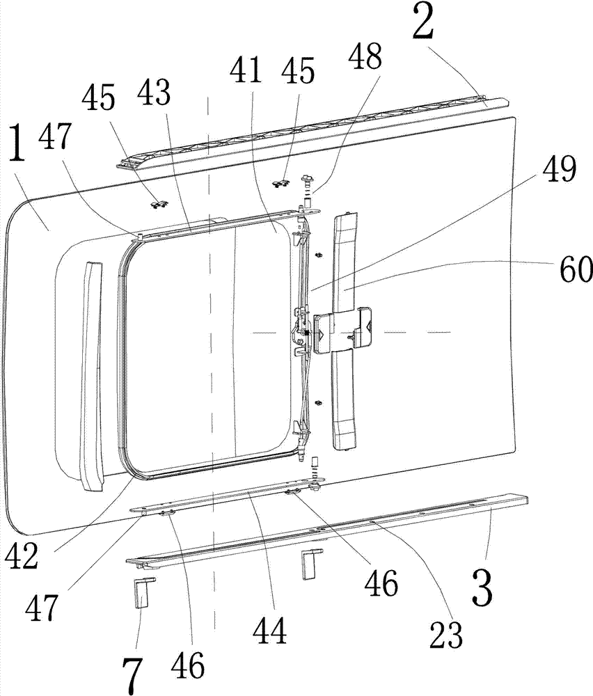 Built-in rail-changing sliding window