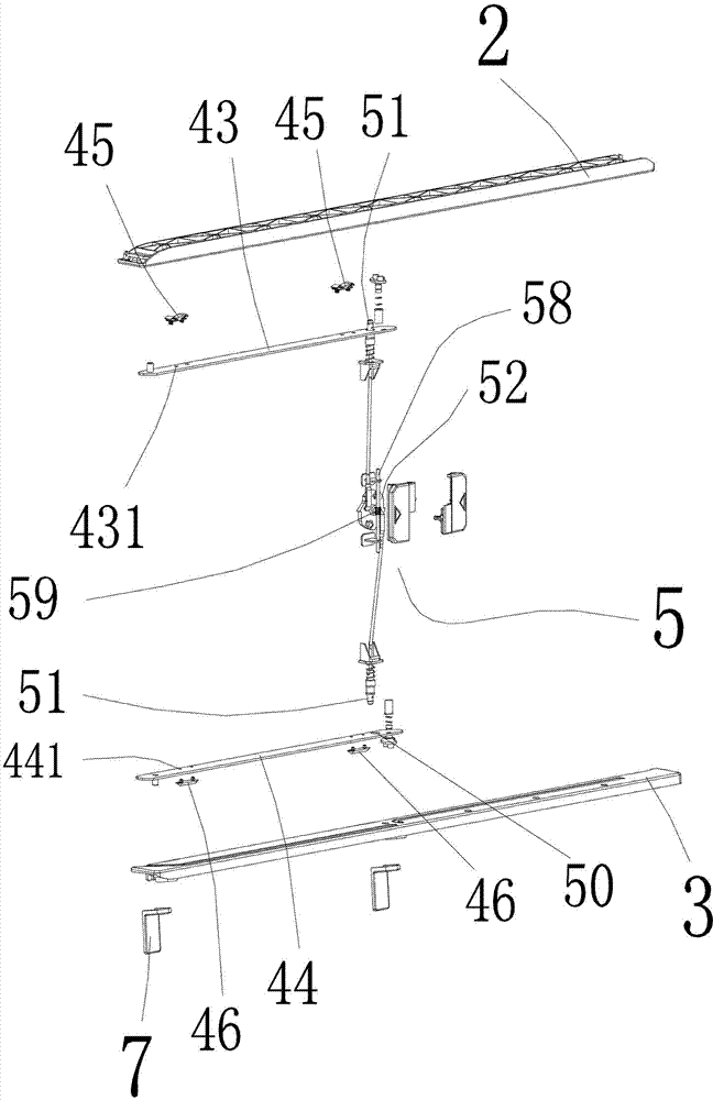 Built-in rail-changing sliding window