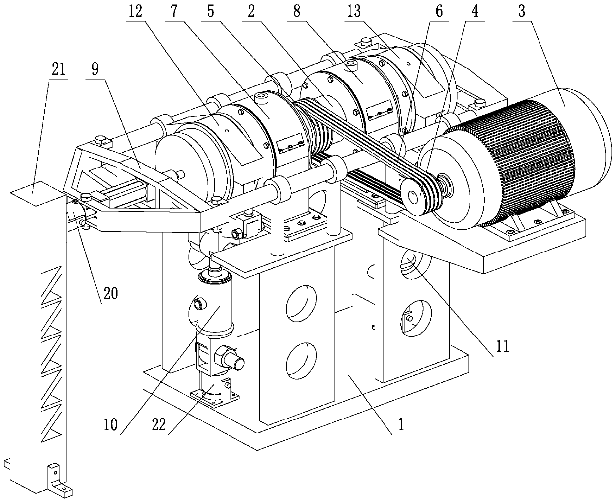 High speed train bearing performance testing device