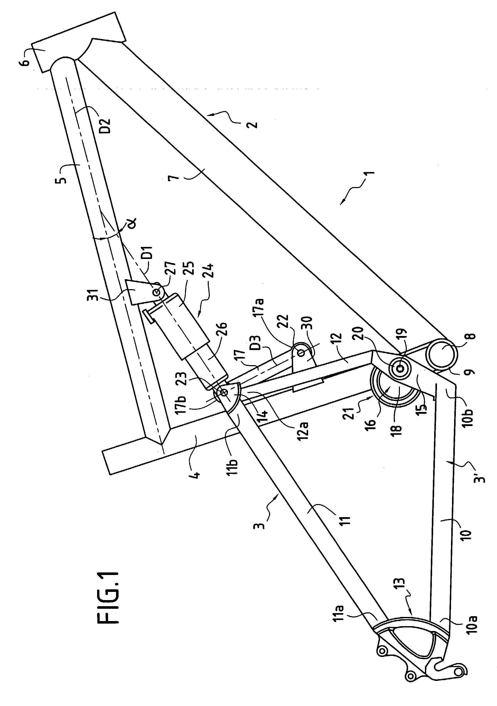 Two-wheeled vehicle with rear suspension