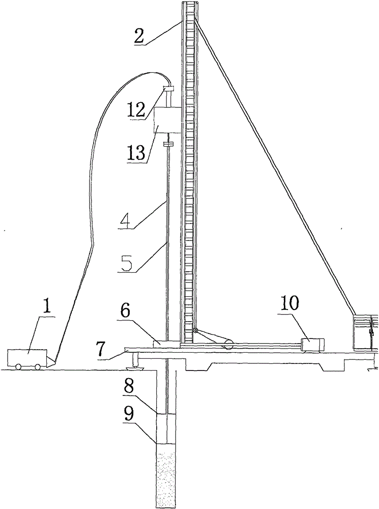 Built-in integrated water connector reversing mechanism for single-power synchronous two-way mixing pile machine