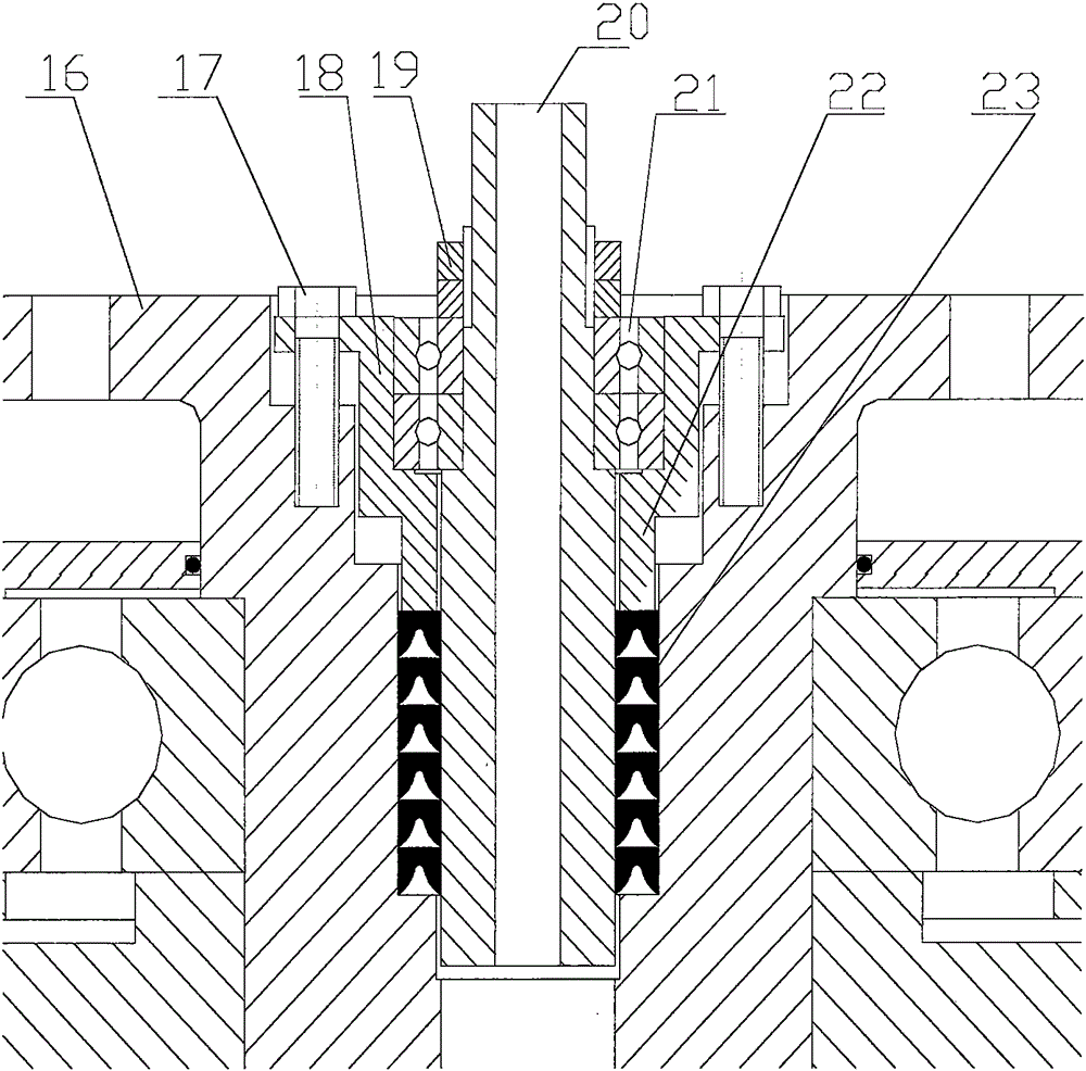 Built-in integrated water connector reversing mechanism for single-power synchronous two-way mixing pile machine