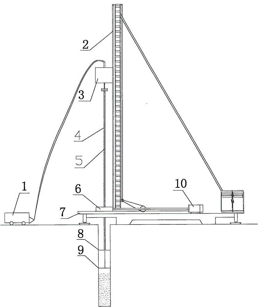 Built-in integrated water connector reversing mechanism for single-power synchronous two-way mixing pile machine