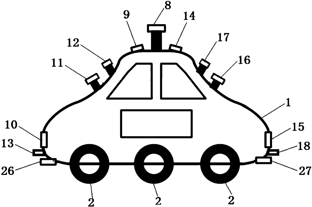 Six-wheel drive type low-speed all-weather driverless patrol car system