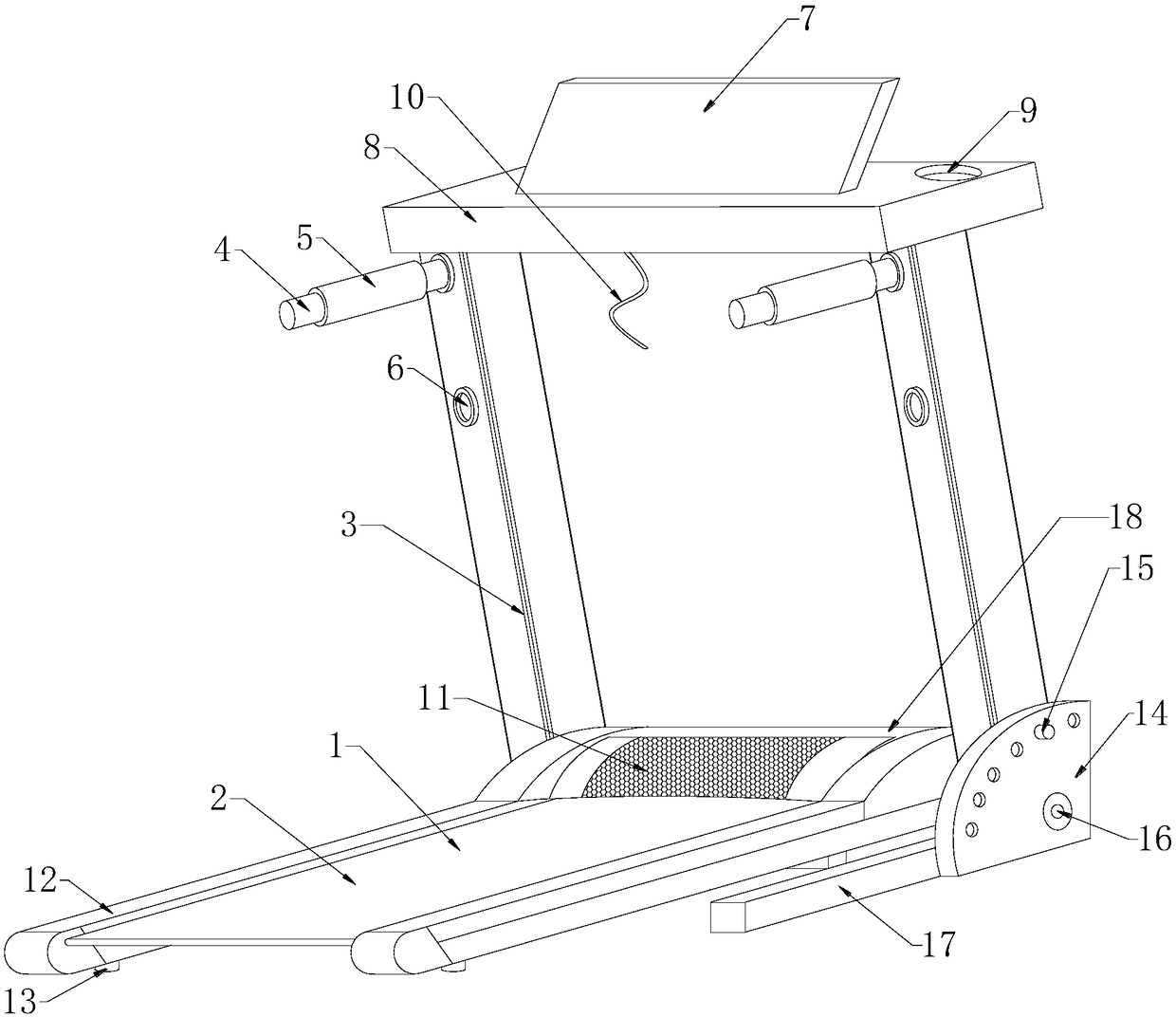 Safe and comfortable treadmill