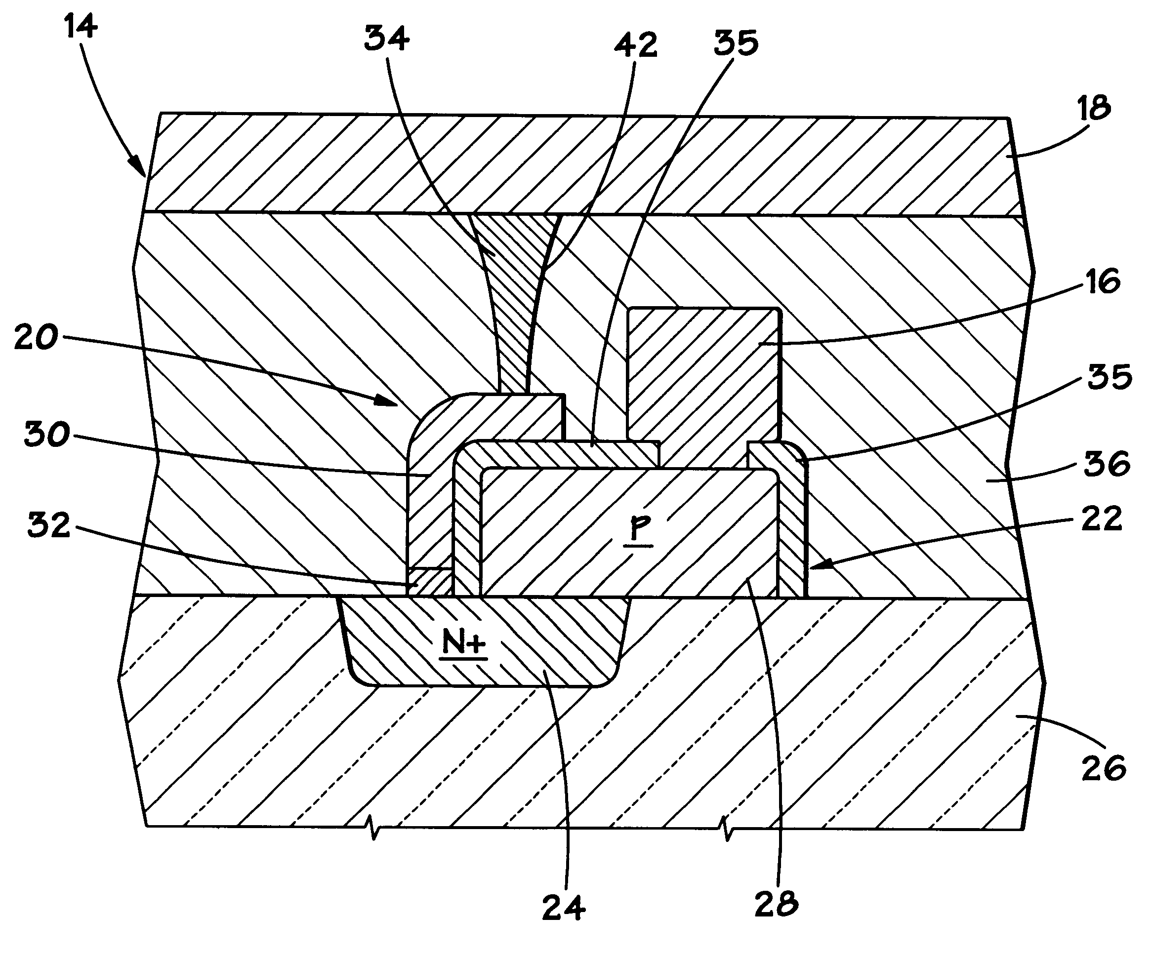 Memory cell having a reduced active area and a memory array incorporating the same