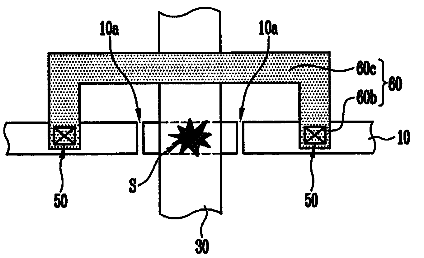 Line structure for repair and flat panel display device having the same