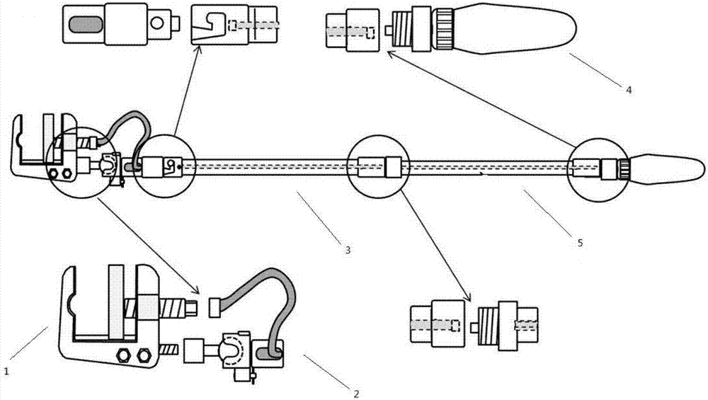 Universal spiral compaction type grounding wire operating rod