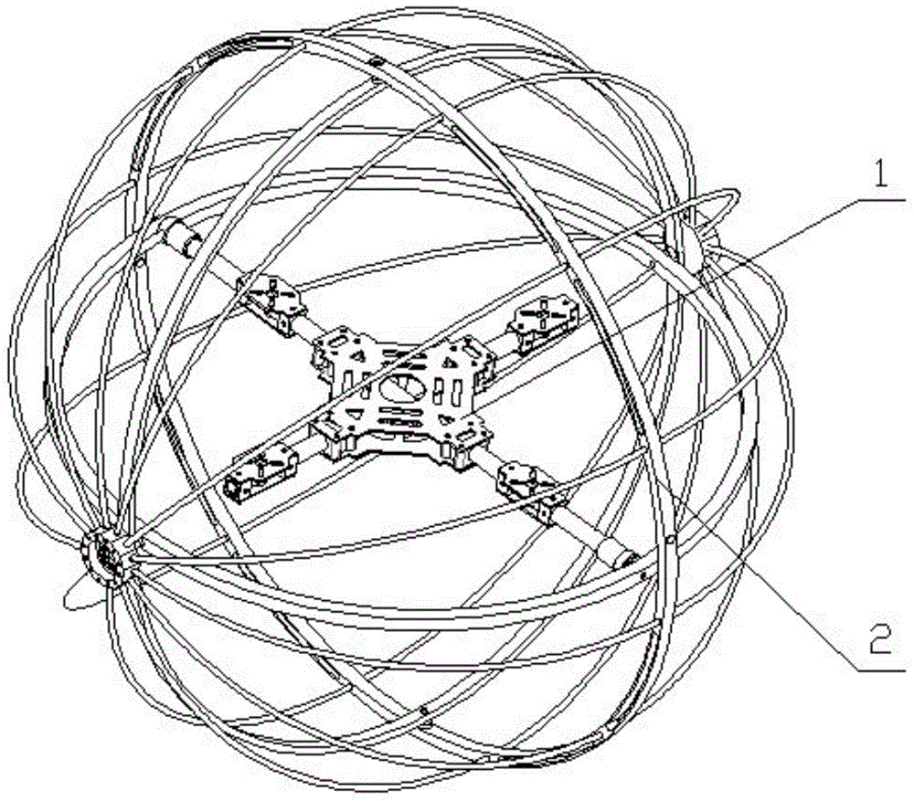 Supporting and protection mechanism of four-rotor robot