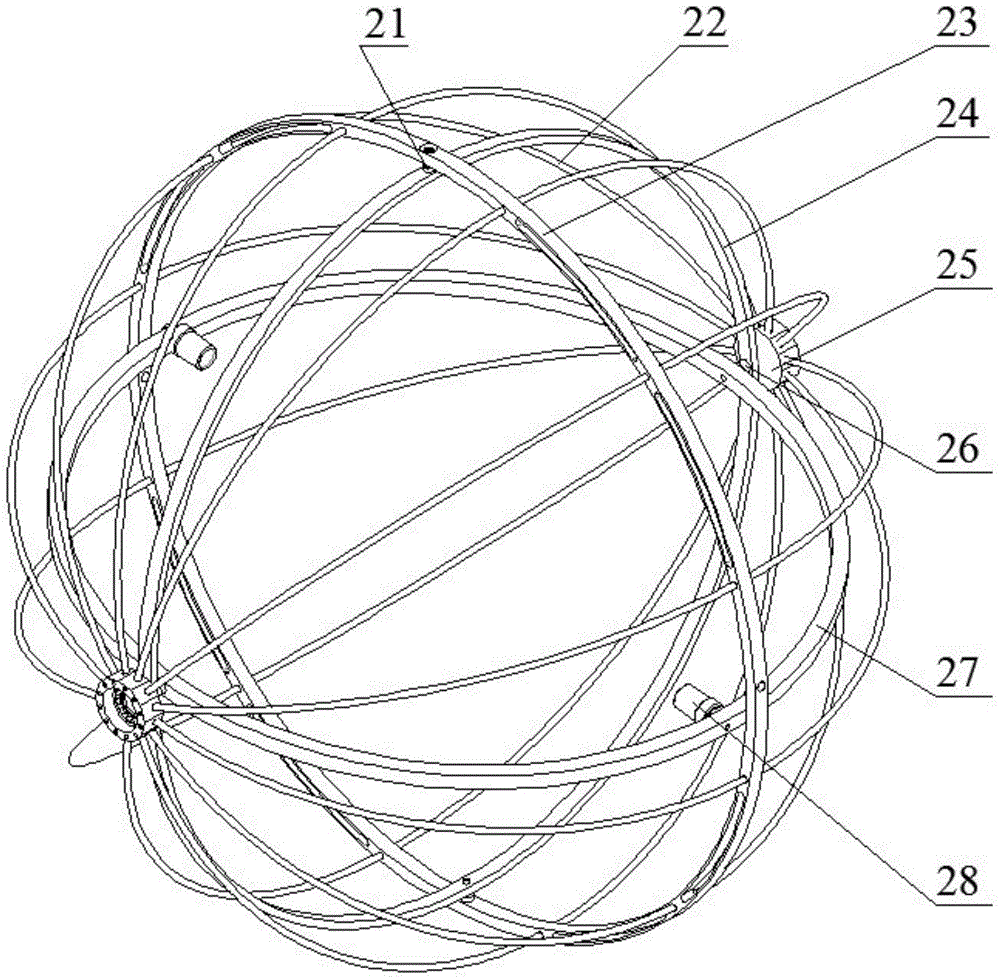 Supporting and protection mechanism of four-rotor robot