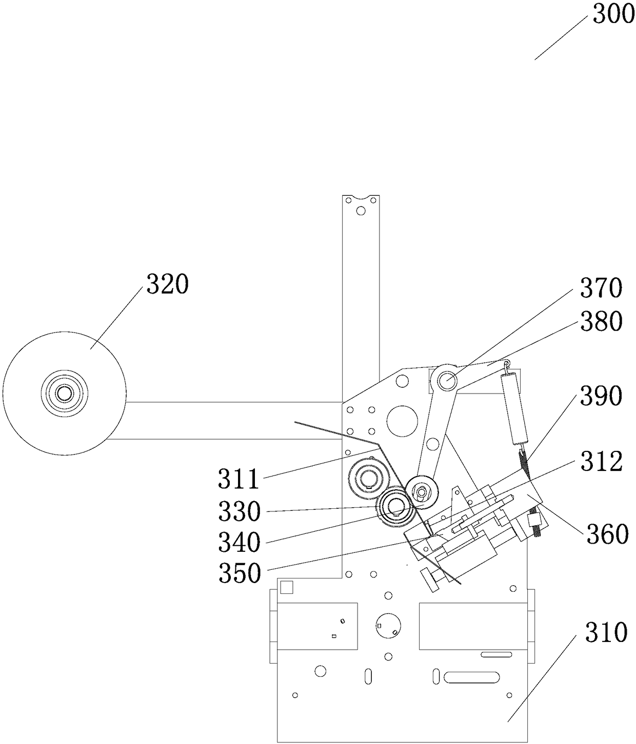 A tile automatic paper cutting and pasting device