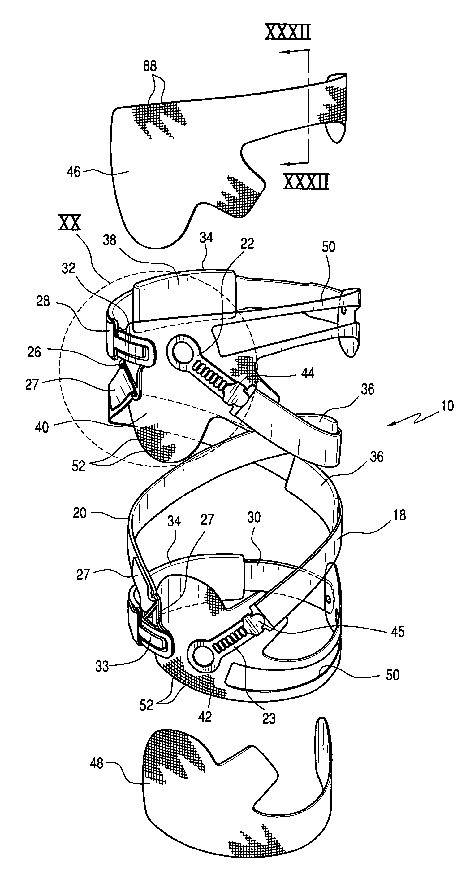 Knee brace and method for securing the same