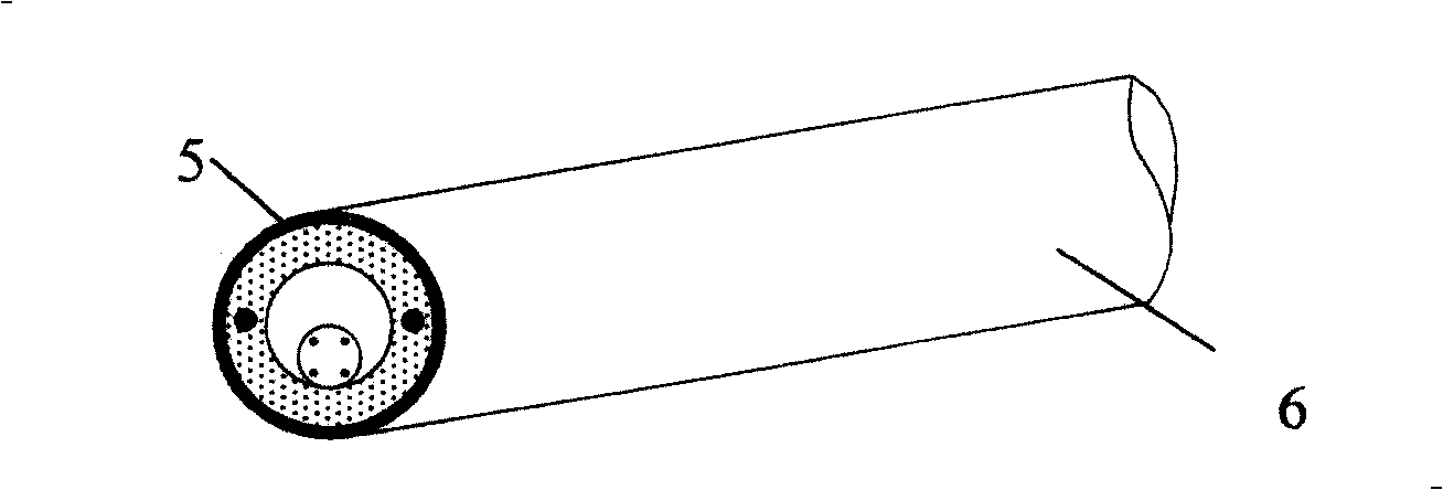 Leakage coaxial optical cable with internal and external conductor and producing method thereof