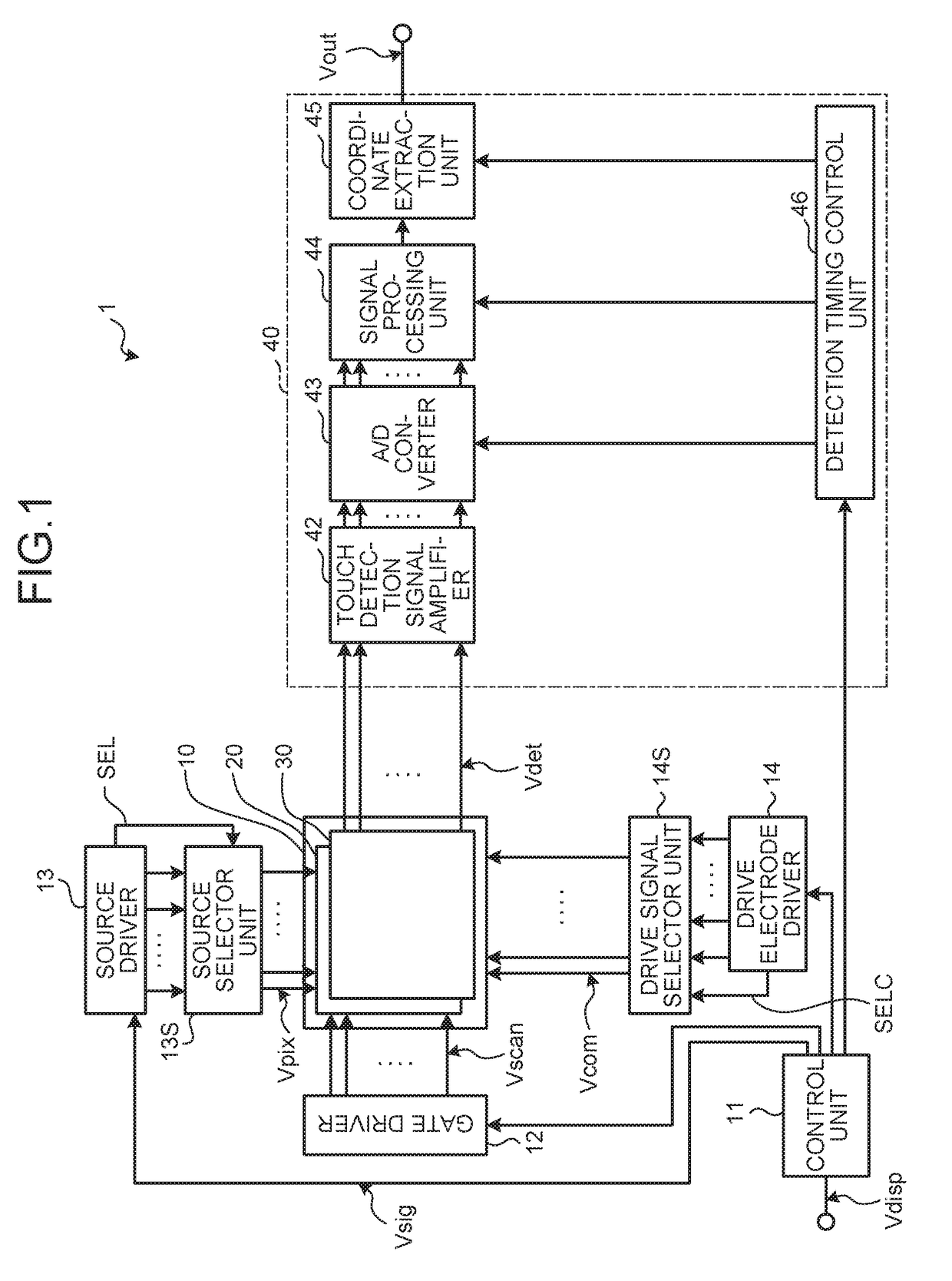 Display device with touch detection function and electronic apparatus