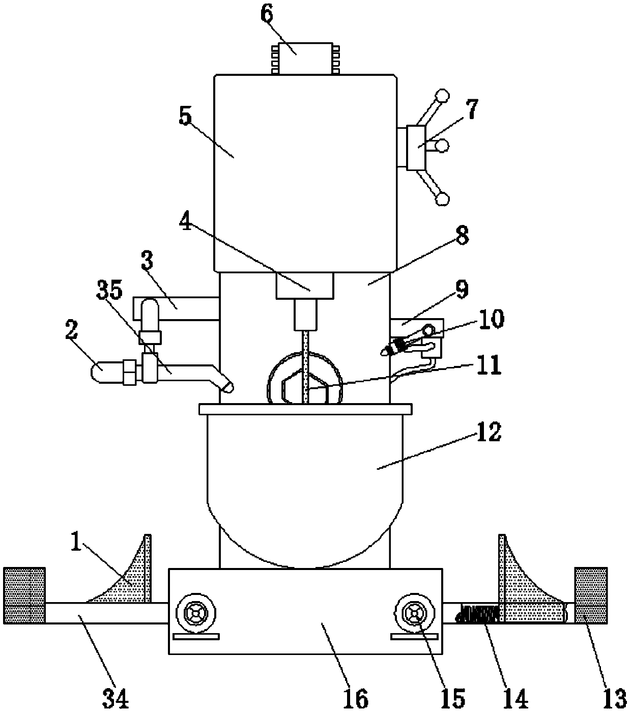 Flour mixing machine capable of cleaning flour on inner wall of flour mixing pot