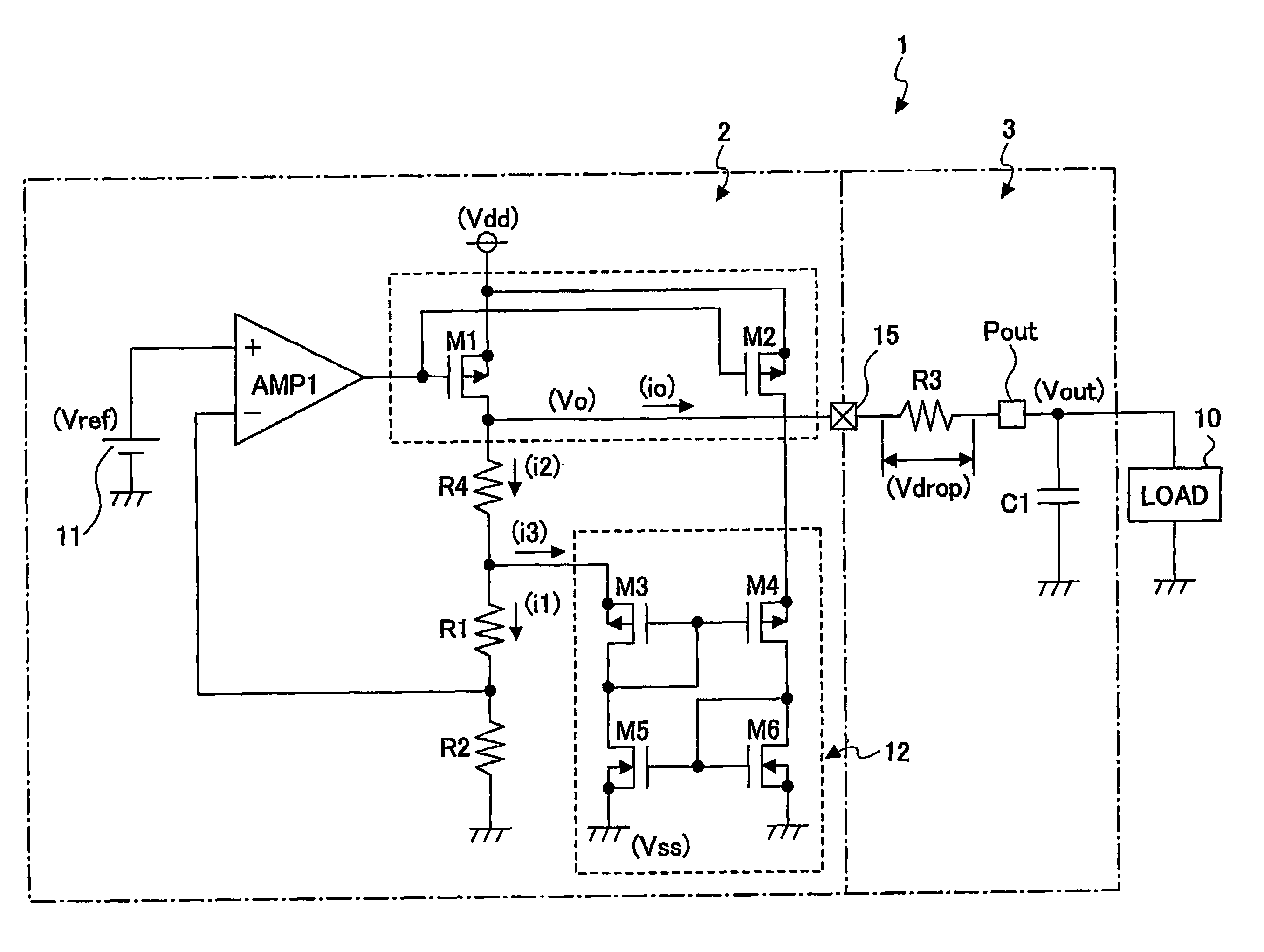 Constant voltage circuit with phase compensation