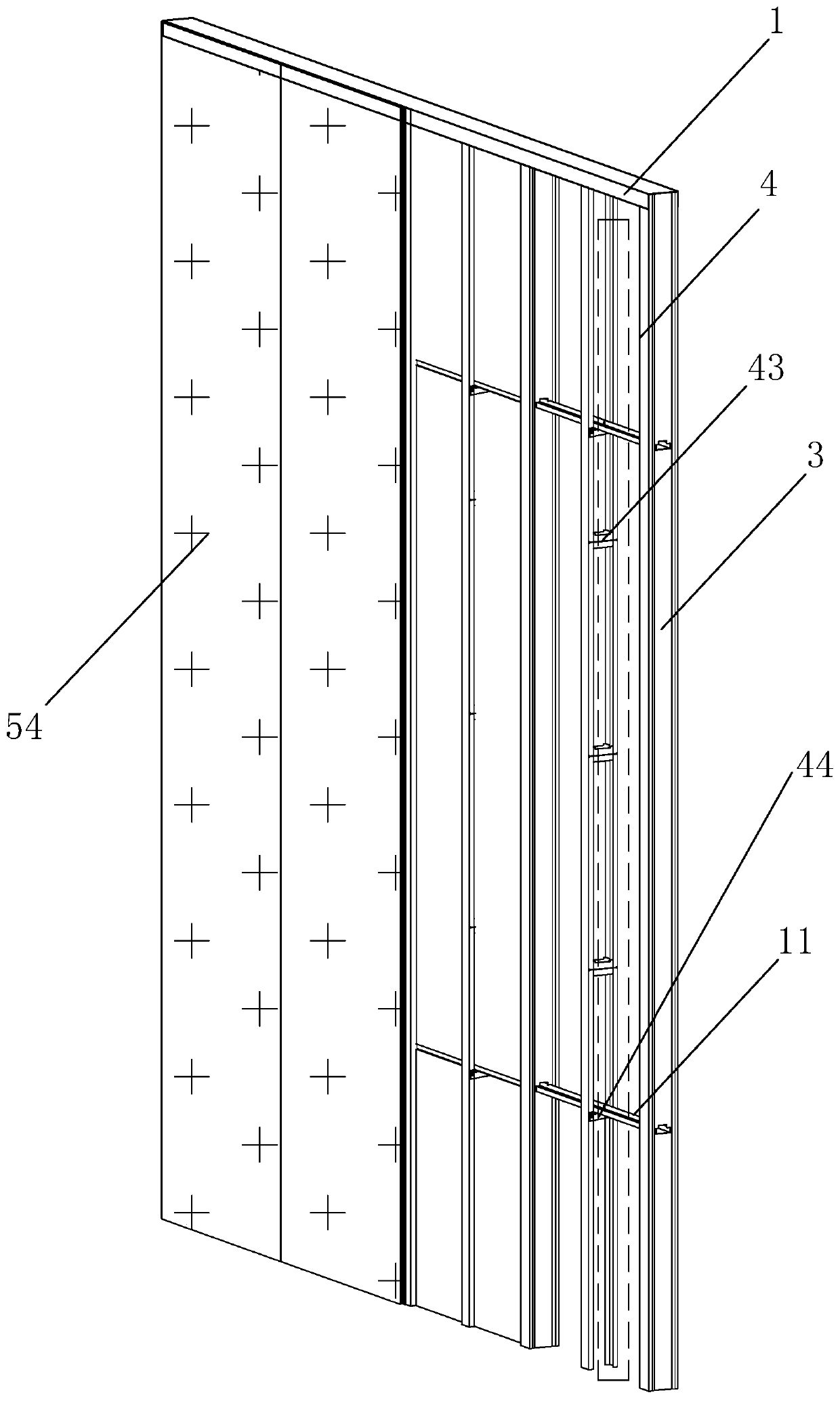 Light-gauge steel joist partition wall with stone-plastic wallboards