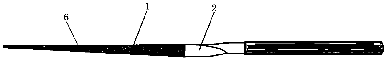 File for trimming cracks of ceramic edge