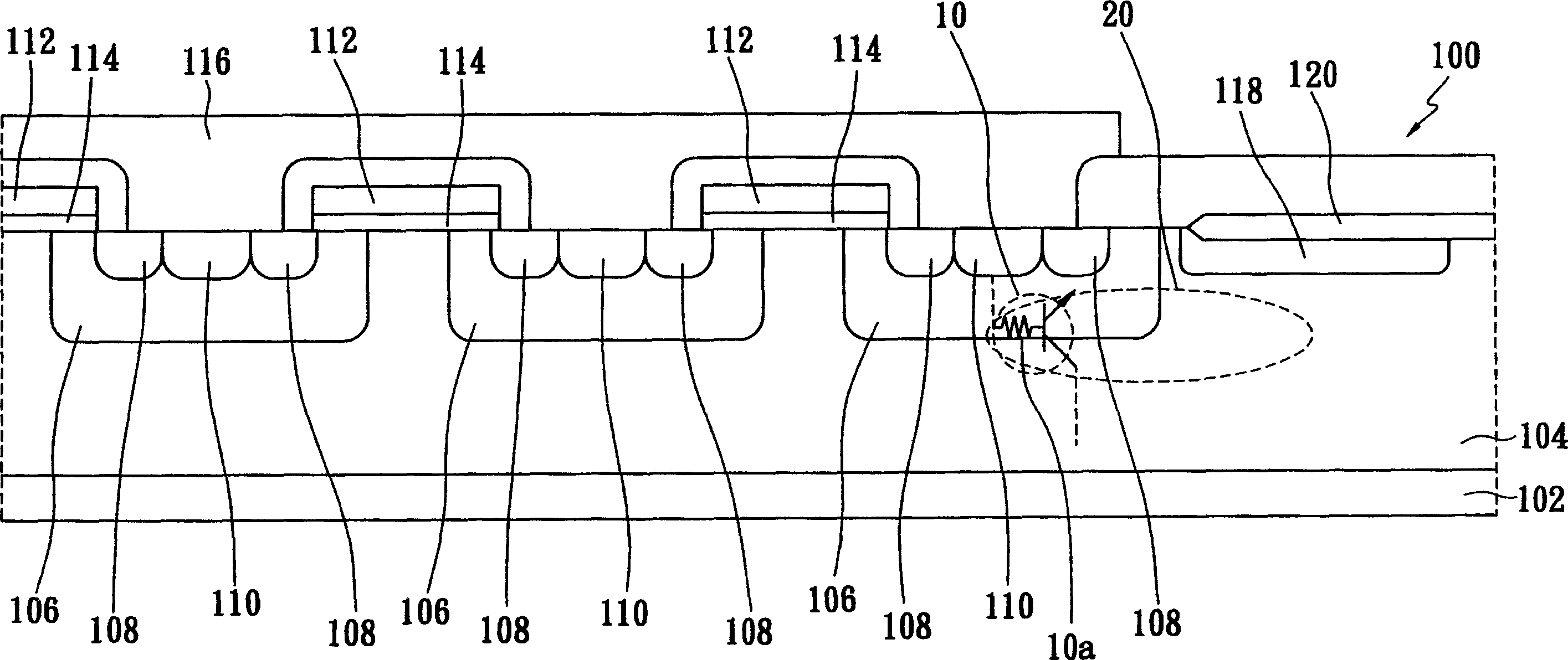 Transistor structure with breakdown protection