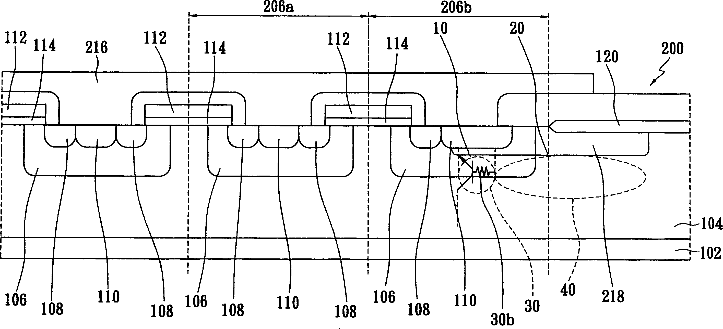 Transistor structure with breakdown protection