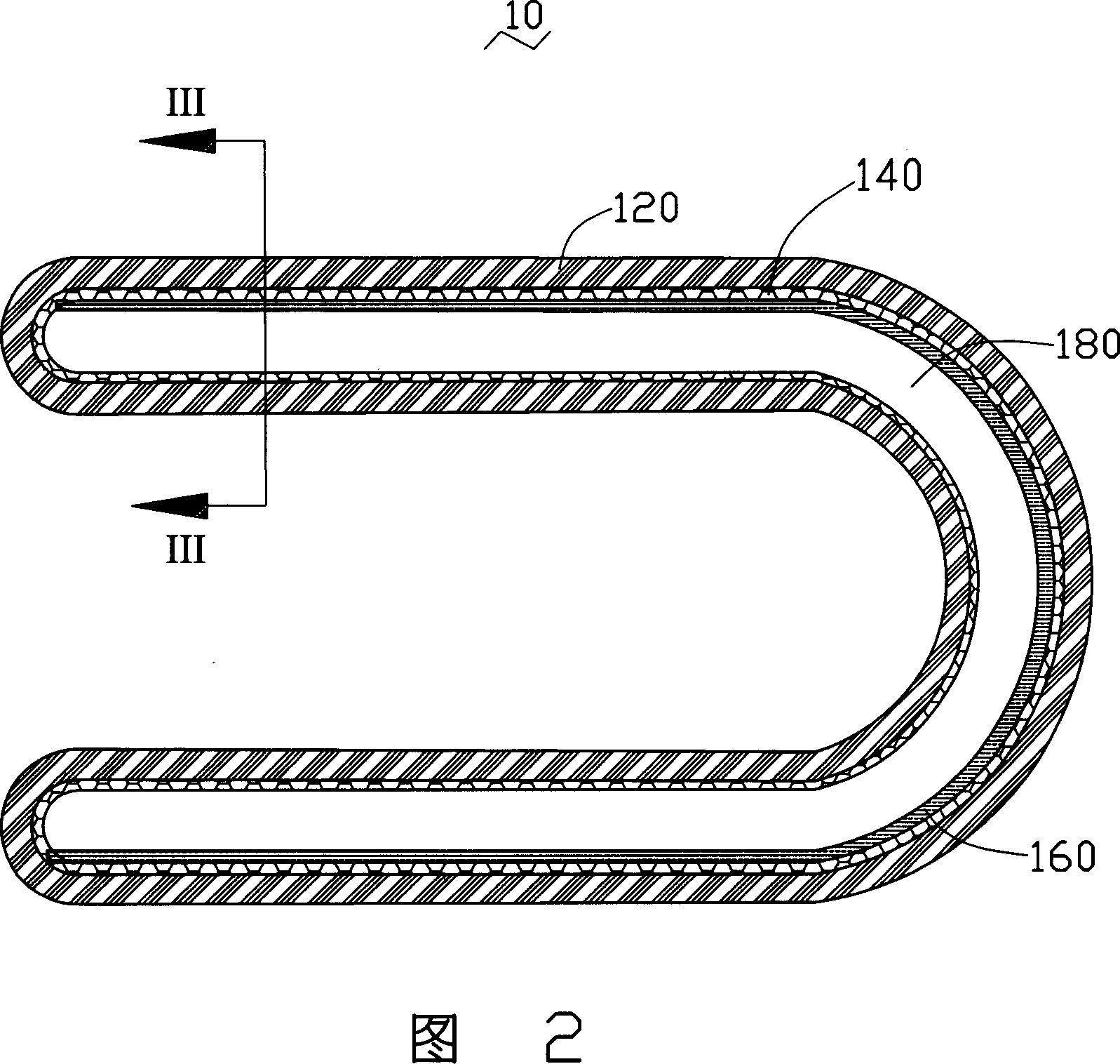 Composite hot pipe and its production