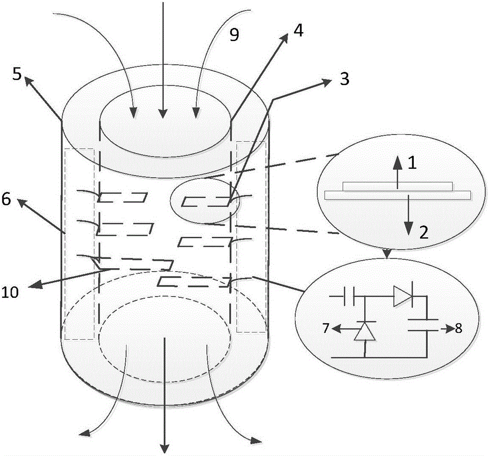 Piezoelectric material based fluid vibration energy collection apparatus